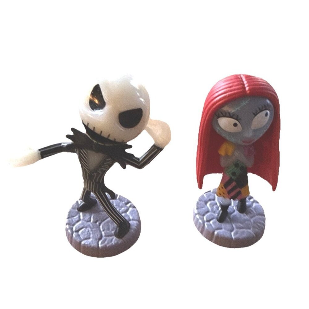 Disney Nightmare Before Christmas Jack Skellington & Sally Mini Figures 2.5”